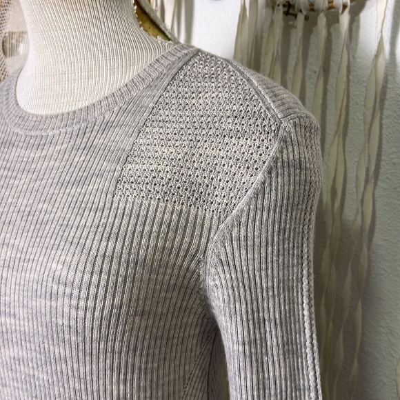 Thakoon Gray Merino Wool Long Sleeve Ruffle Hem Sweater Dress NWT M - Picture 11 of 12